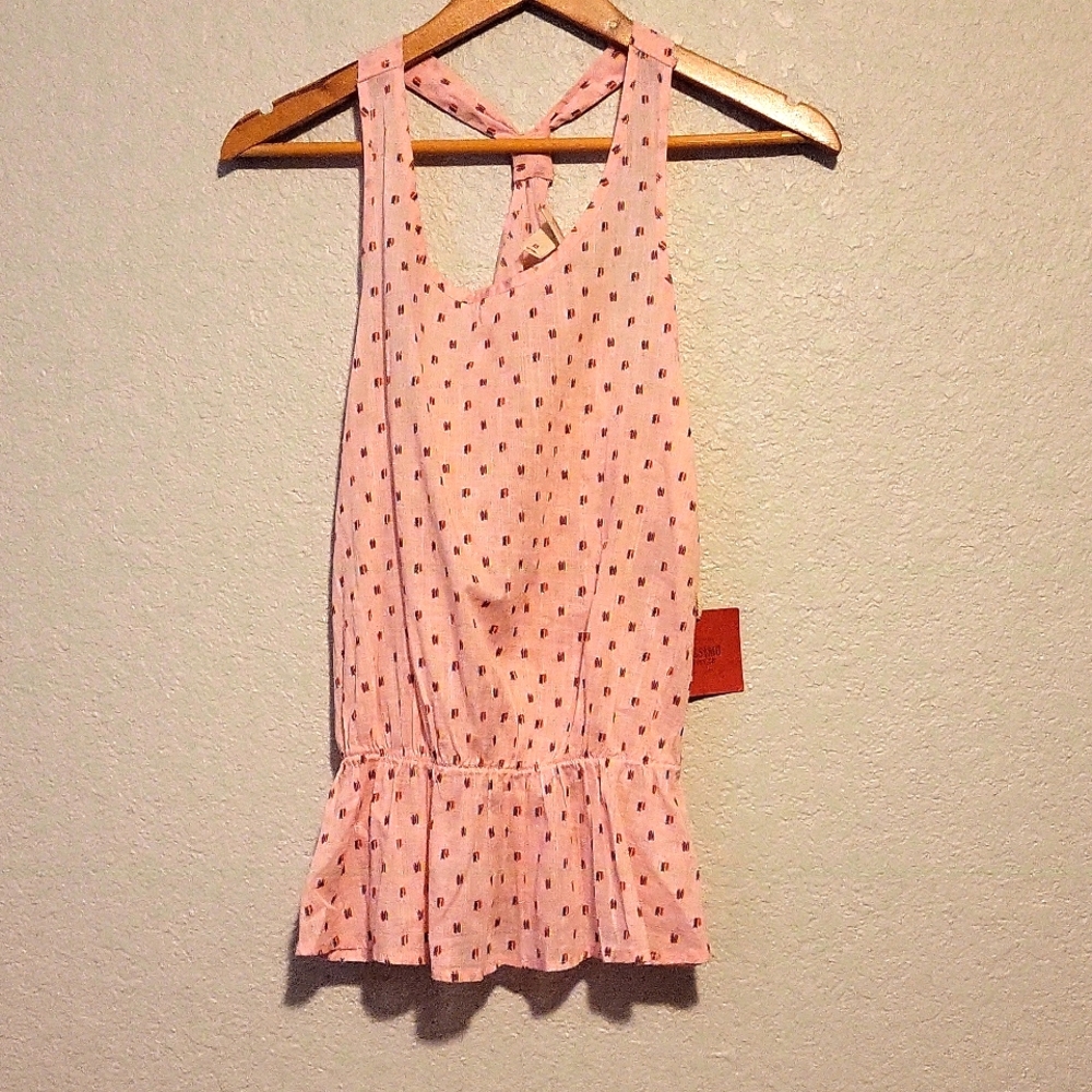 Mossimo Sheer Pink Sleeveless Blouse. NWT. Size Small